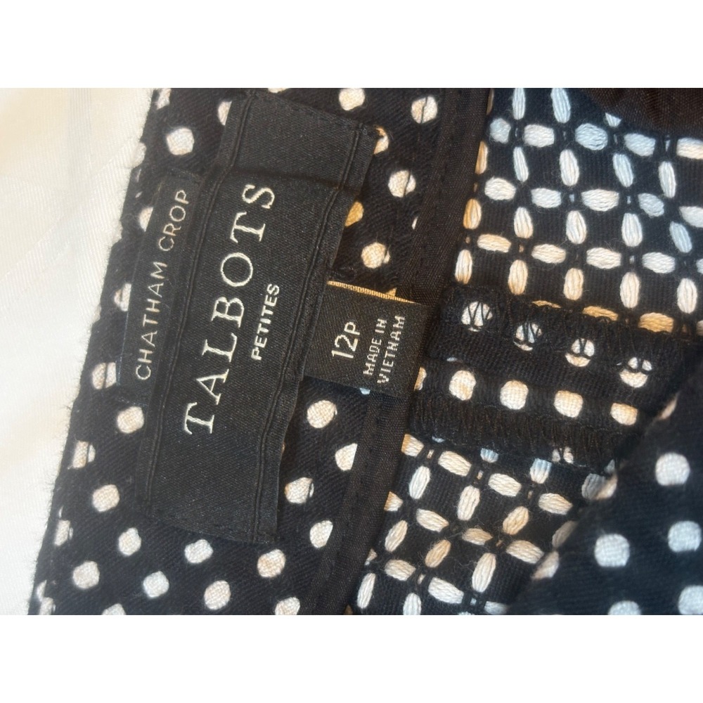 Talbots Black and White Chatham Crop Pantsuit Pants